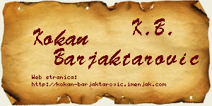 Kokan Barjaktarović vizit kartica